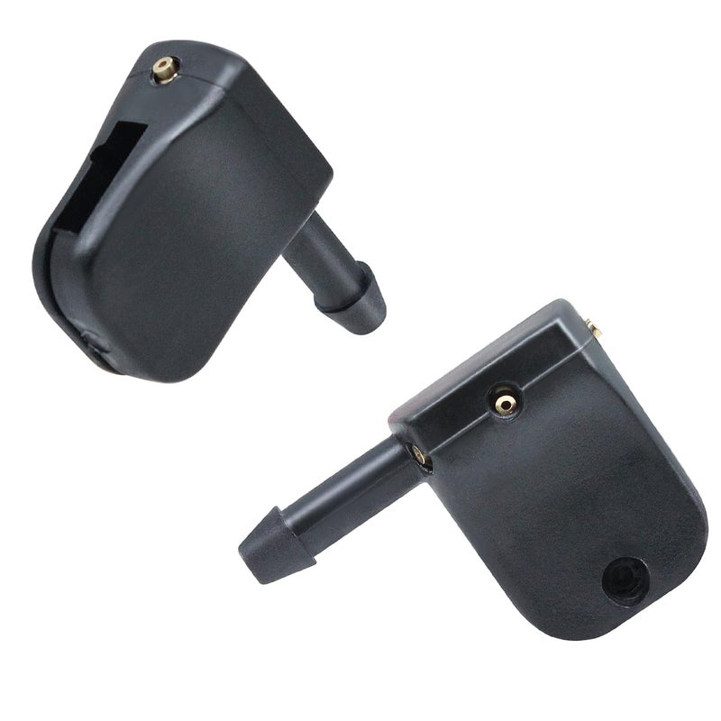 Amavoler 2 PCS Front Windshield Wiper Arm Washer Nozzle Jet Sprayer Nozzle Replacement Universal Fit For Wiper Arm 12mmRenault Espace 3 VW Crafter Smart Etc Black
