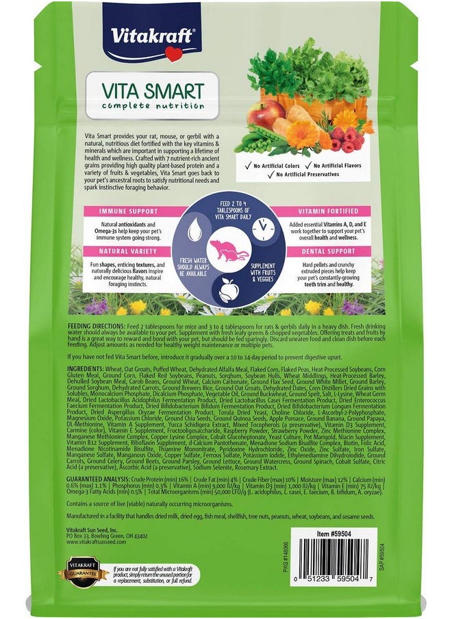 Vitakraft - Vitakraft Vita Smart Rat and Mouse Food - Complete Nutrition - Premium Fortified Blend with Ancient Grains for Rats, Mice, and Gerbils - Image 1