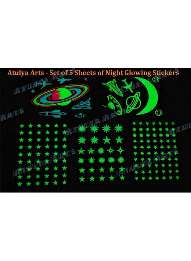 Atulya Arts Atulya Arts (165 PCS) Night Glow in The Dark Stars for Ceiling Radium Wall Stickers for Bedroom Living Room Decor, Realistic Stars and Moon for Starry Sky, Wall Sticker Decals for Kids Boys and Girls - Image 1