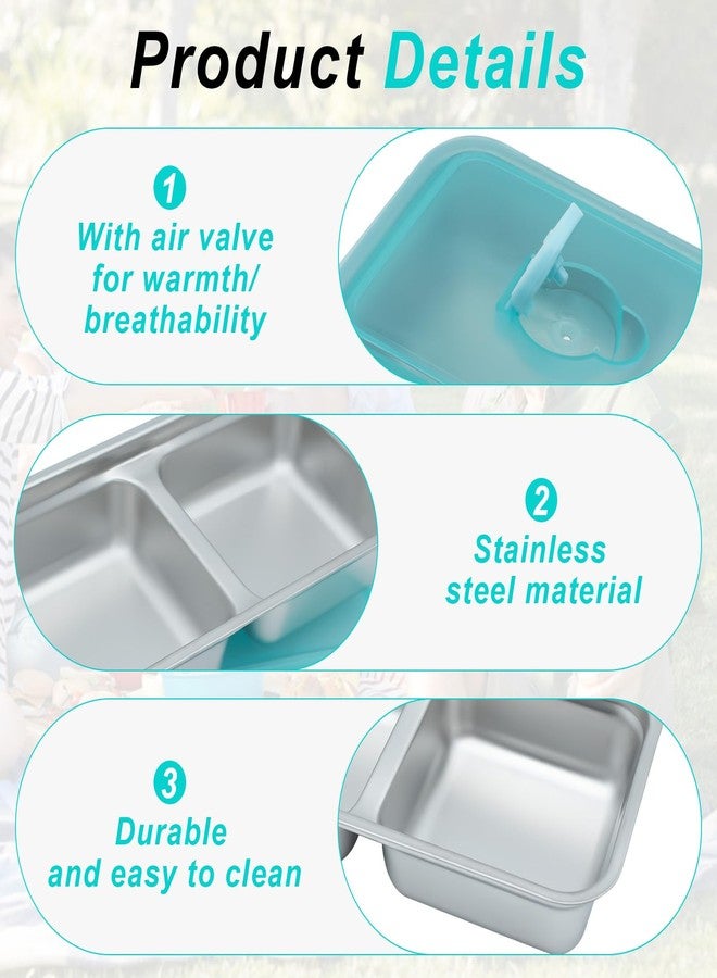 KCMOSGI 2 Pcs Grab and Go Snack C-ontainers Reusable,Stainless Steel Double Compartment Snack Containers,Double Compartment Snack Containers,Suitable for Travel and Outdoor Camping - Image 4