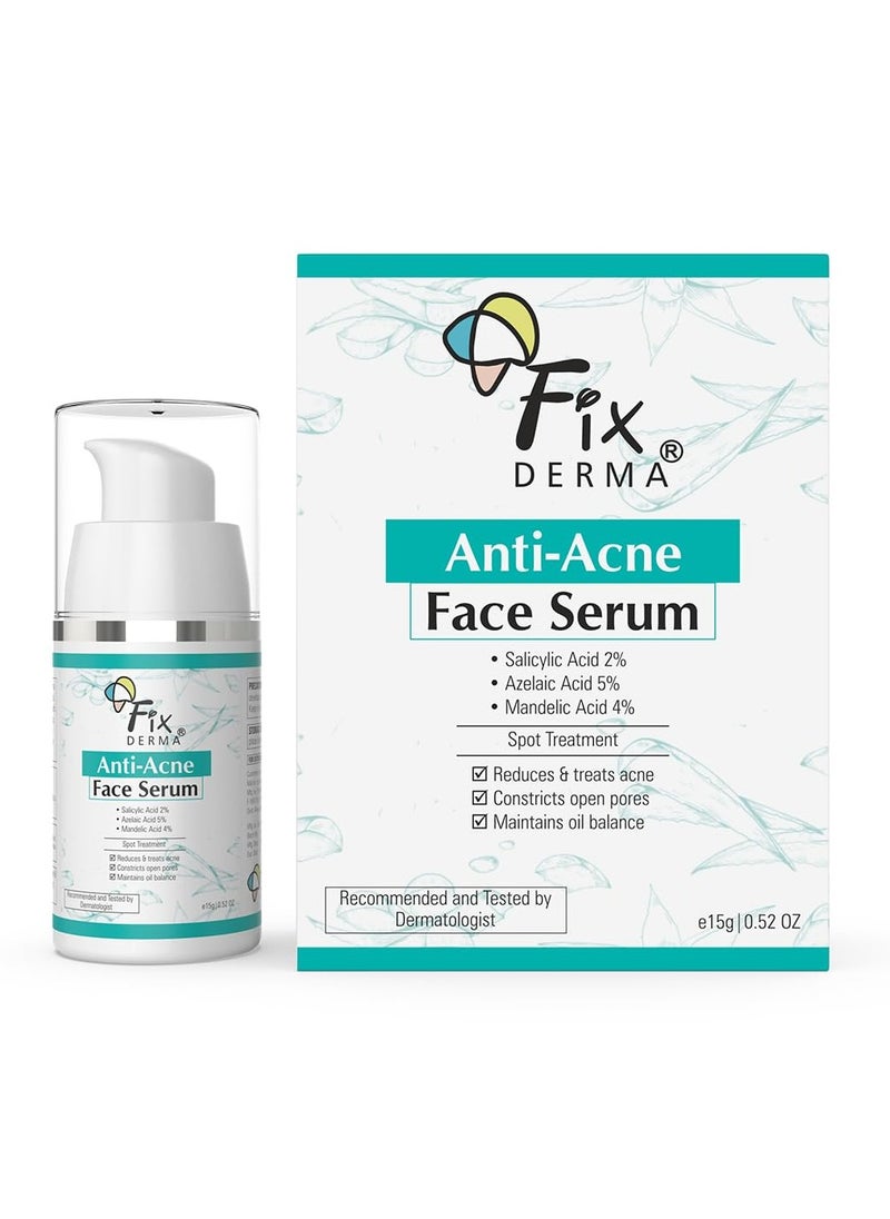 FIXDERMA Fixderma 2% Salicylic Acid Serum for Anti Acne & Spot Treatment with 5% Azelaic Acid & 4% Mandelic Acid | Anti Acne Face Serum | Face Serum for Men & Women | Face Serum for Oily Skin - 15g  - Image 1