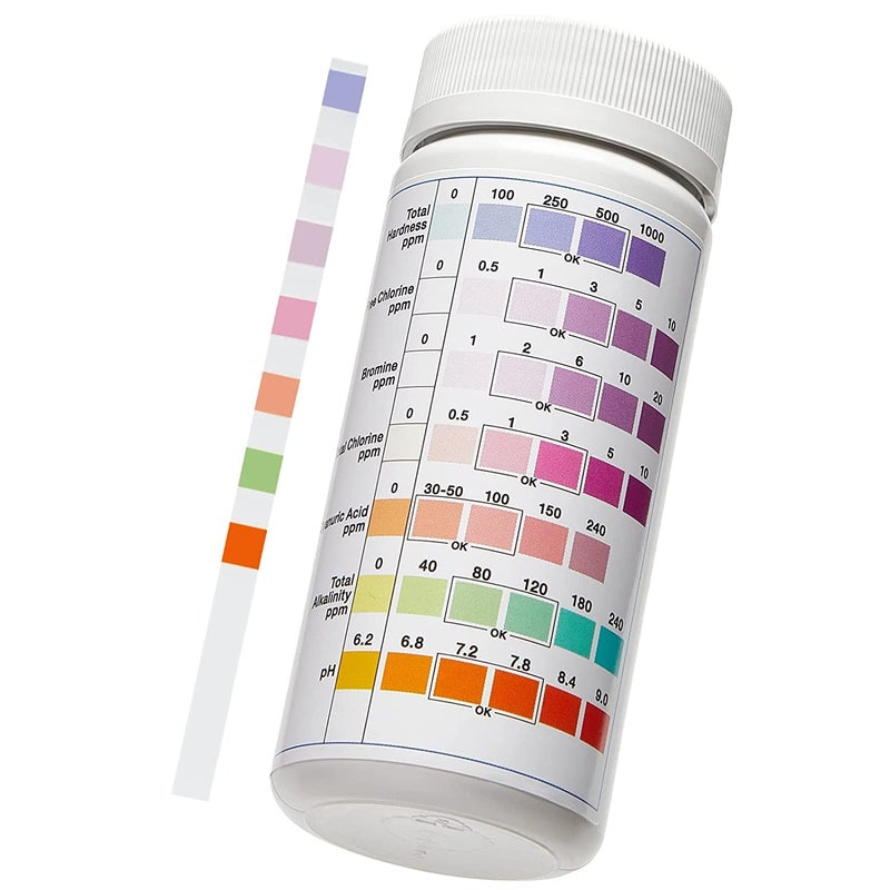 INKBIRDPLUS Pool Test Strips 100 Count, 7-Way Water Testing Kit for Chlorine, pH, Bromine, Alkalinity, Hardness, Cyanuric Acid, Perfect for Pools, Spas & Hot Tubs, Easy to Use, Fast & Reliable Results - Image 1