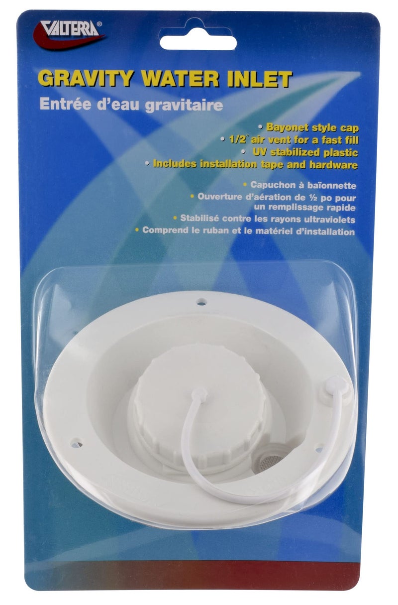 Valterra A01-2003VP Gravity Water Inlet - White (Carded) - Image 4