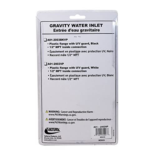 Valterra A01-2003VP Gravity Water Inlet - White (Carded) - Image 2