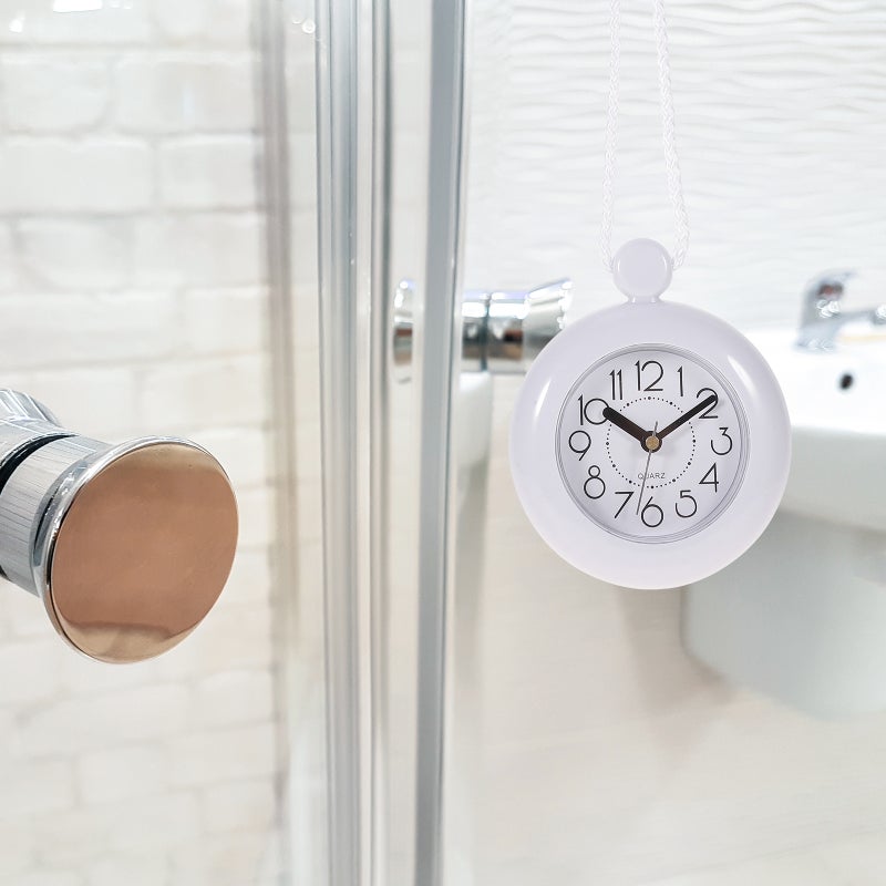🚽 ساعة حائط مقاومة للماء بتصميم متين لتزيين الحمام - Image 1