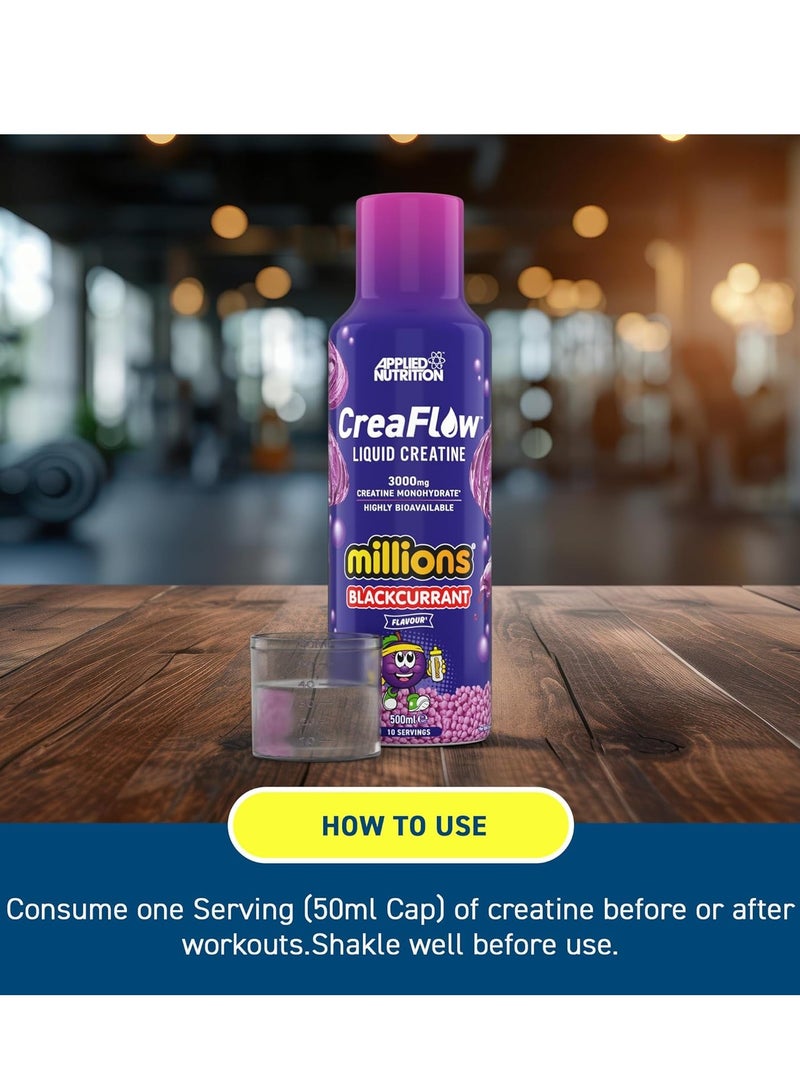 أبلايد نيوتريشن كرياتين سائل كريا فلو من أبلايد نيوتريشن - بنكهة الكشمش الأسود (500 مل) كرياتين سائل سريع الامتصاص | 3 غرامات كرياتين لكل حصة | يدعم القوة والأداء - Image 3