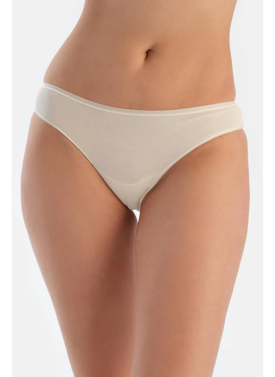 dagi Ecru Single Jersey Brazilian Panties