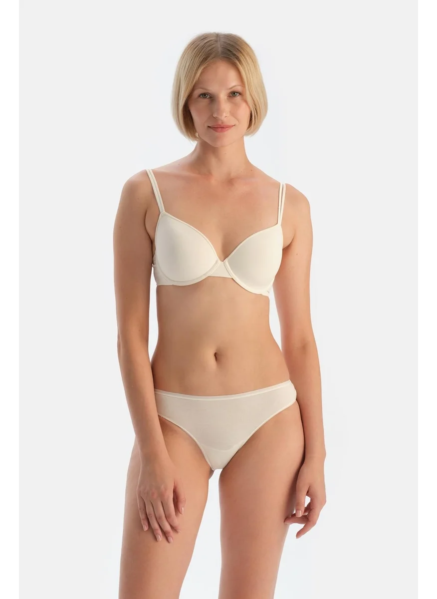 dagi Ecru Single Jersey Brazilian Panties