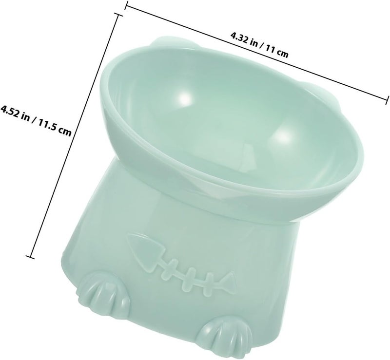 Tilted Elevated Cat Bowl with Neck Guard, 6cm Blue Raised Pet Feeding Dish for Cats and Small Dogs, Anti-Spill Water and Food Bowl for Household Use - Image 2