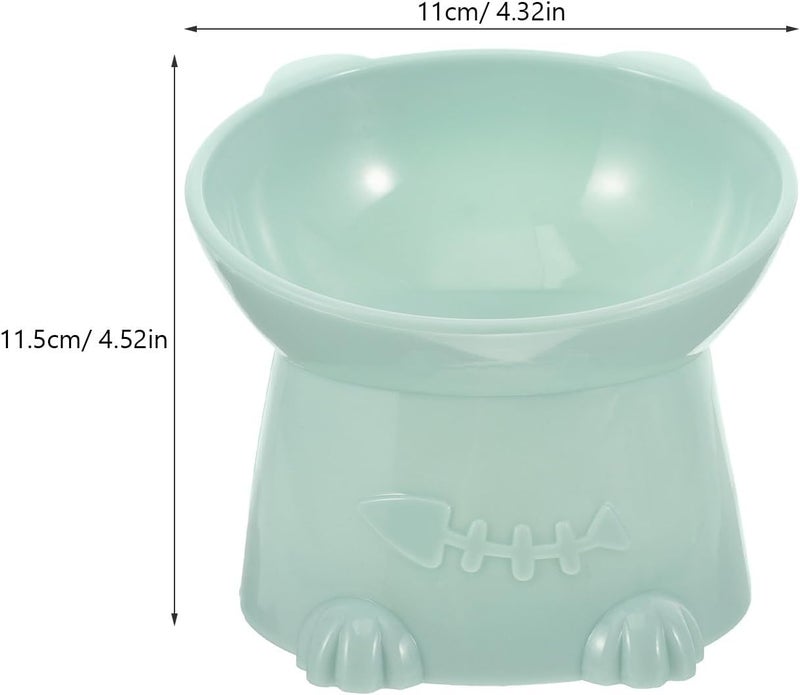 Tilted Elevated Cat Bowl with Neck Guard, 6cm Blue Raised Pet Feeding Dish for Cats and Small Dogs, Anti-Spill Water and Food Bowl for Household Use - Image 5