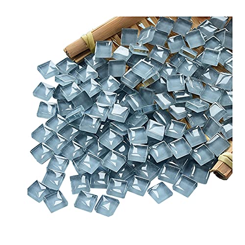 FAIRUO 100 Pieces Mosaic Tile Squares Silver Gray Crystal Mosaic Tiles for Crafts Bulk DIY Picture Frames Handmade Jewelry Coasters Art Material Decoration,1x1cm - Image 1