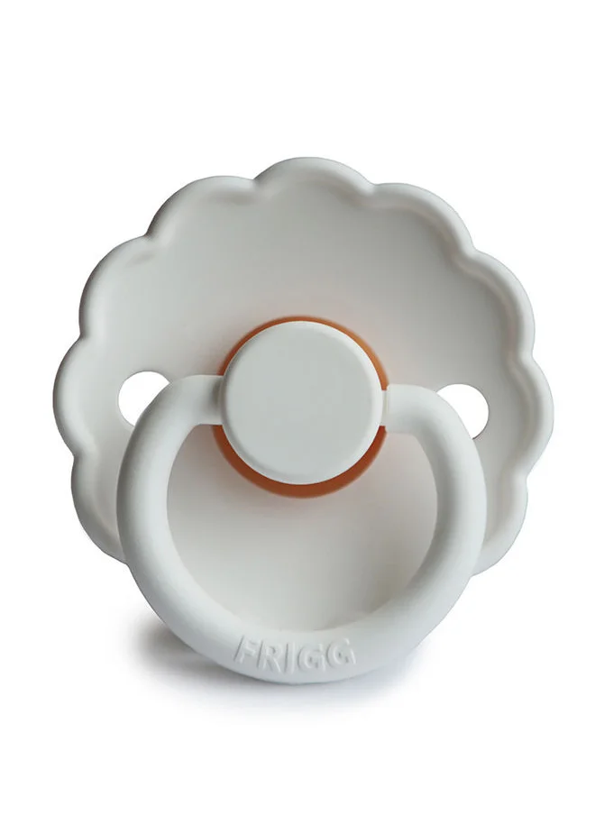 FRIGG Daisy Latex Baby Pacifier, 6-18 Months, Size 2, Pack of 1 - Bright White