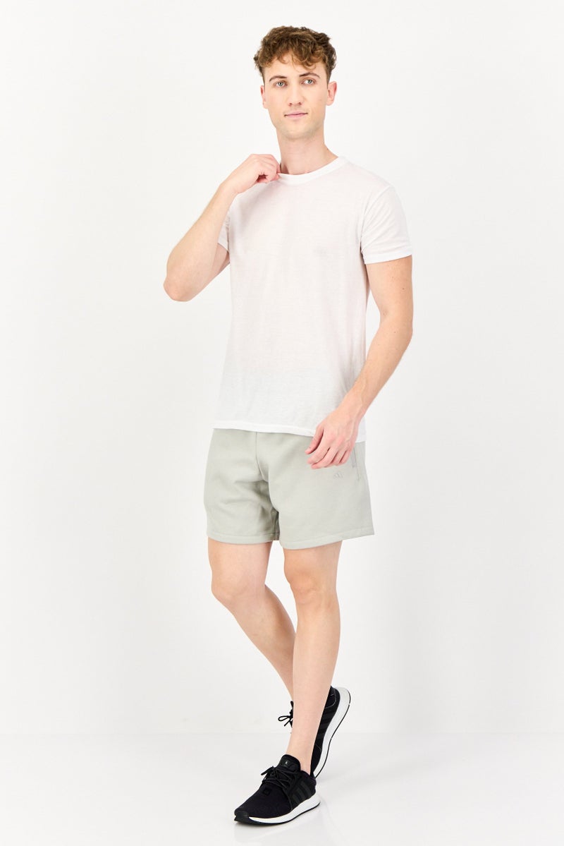 Adidas Men Sportswear Fit Brand Logo Basketball Shorts, Grey - Image 4