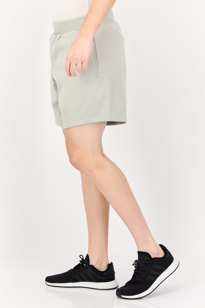 Adidas Men Sportswear Fit Brand Logo Basketball Shorts, Grey - Image 2