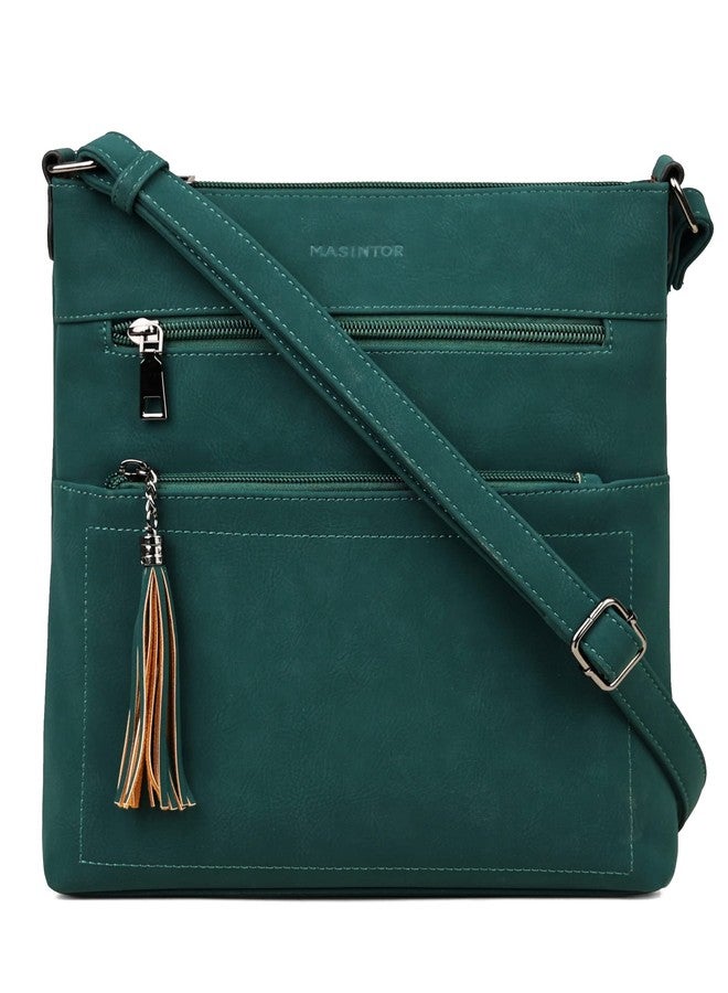 MASINTOR Crossbody Purses for Women, Multi Pocket Casual Crossbody Bag, Adjustable Strap Shoulder Bag with Tassel - Image 1