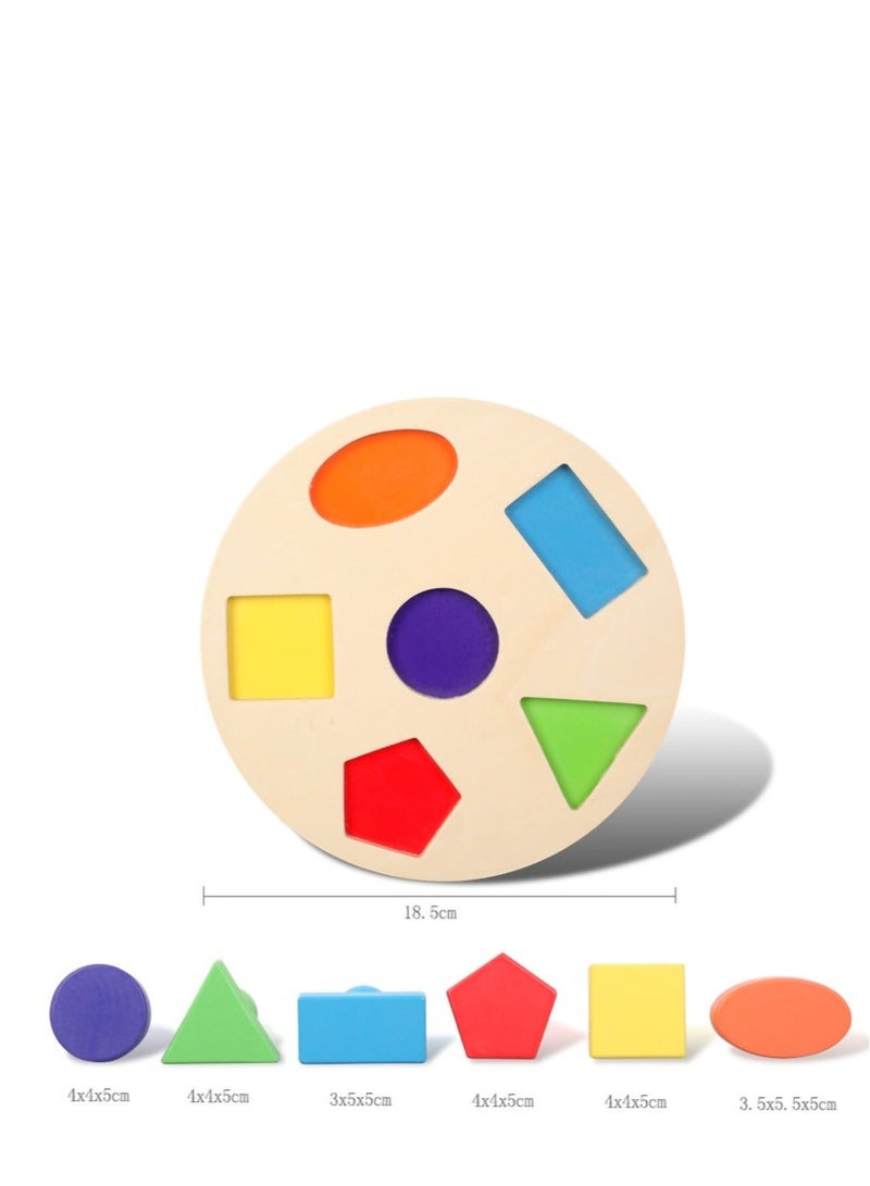 كابتن تيك Wooden Toy, Geometric Shape Sorter, Color Match Puzzles, Early Educational Developmental Toy, Montessori Toys Gift for Toddler Kids Preschoolers - Image 2