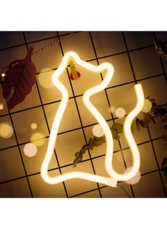 BPA Neon Sign Cat Neon Light Sign For Wall Decor, Led Cat Light White Neon Signs For Bedroom, Kids Room, Living Room, Bar, Party, , Wedding, 80X40 Cm  - Image 1