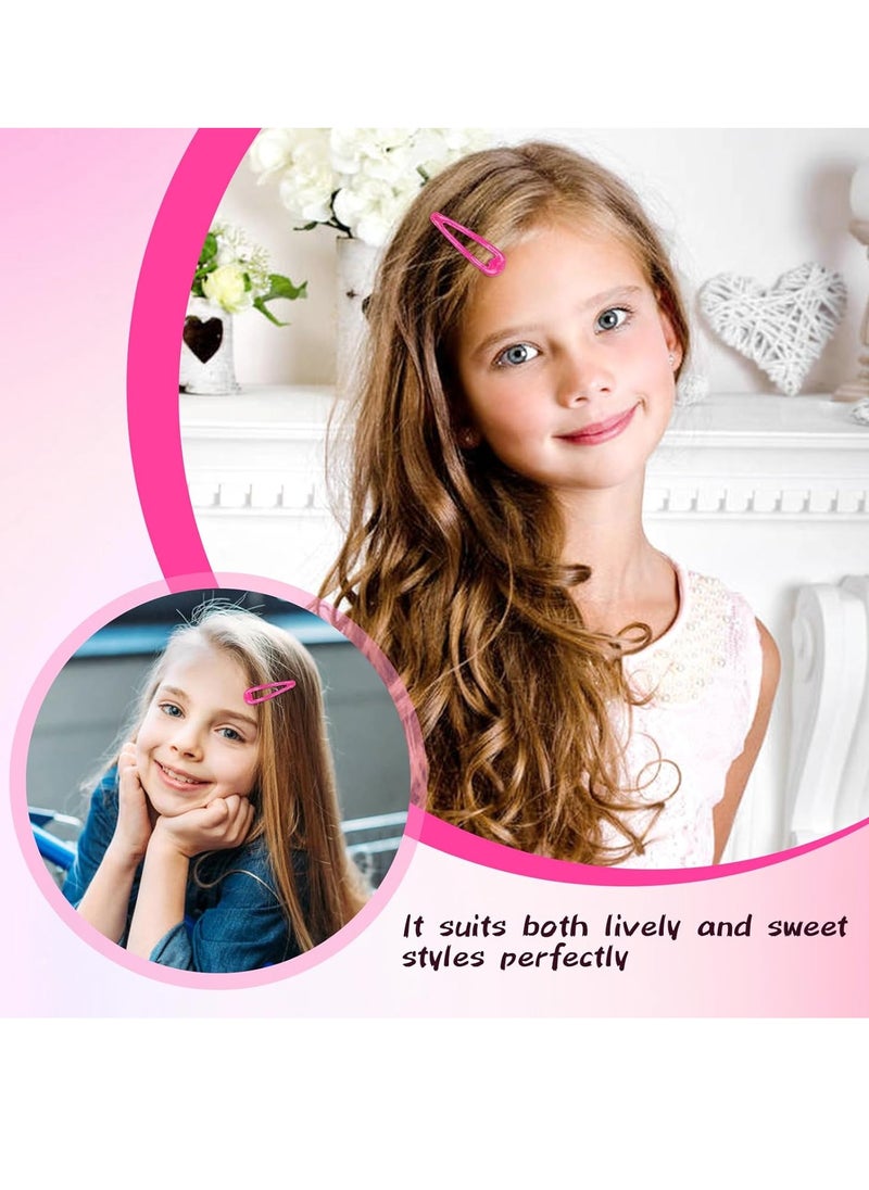Cinaci Cinaci 100pcs in 25 Candy Colors 5cm/2" Glitter Metal Snap Hair Clips Non-slip Hair Barrettes Bang Holders for Baby Girls Toddlers Kids Teens  - Image 2