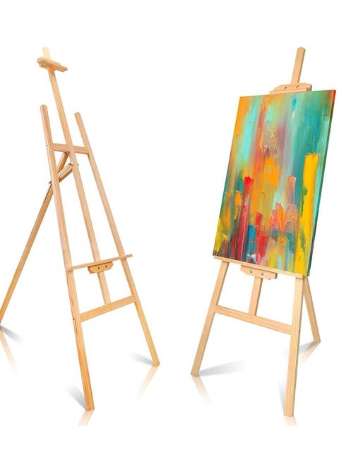 Easel Wooden AFrame Folding Beechwood Artist Art Craft Adjustable Display Exhibition for Drawing Painting Holder 1.5m