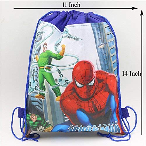 ANG Plastic Cartoon Printed Pithu Dori Bag For Kids Favor Haversack Bag Birthday Party Return Gift Pack Of 6 Haversack Bag,Assorted - Image 2
