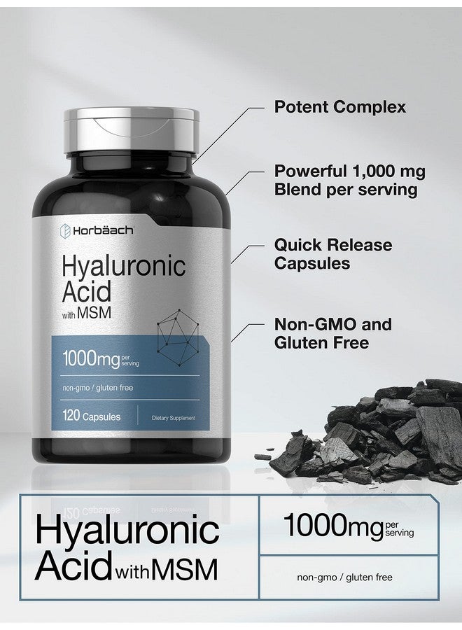Horbäach Hyaluronic Acid with MSM | 1000 mg | 120 Capsules | Non-GMO and Gluten Free Supplement | Bioavailable Formula - Image 3
