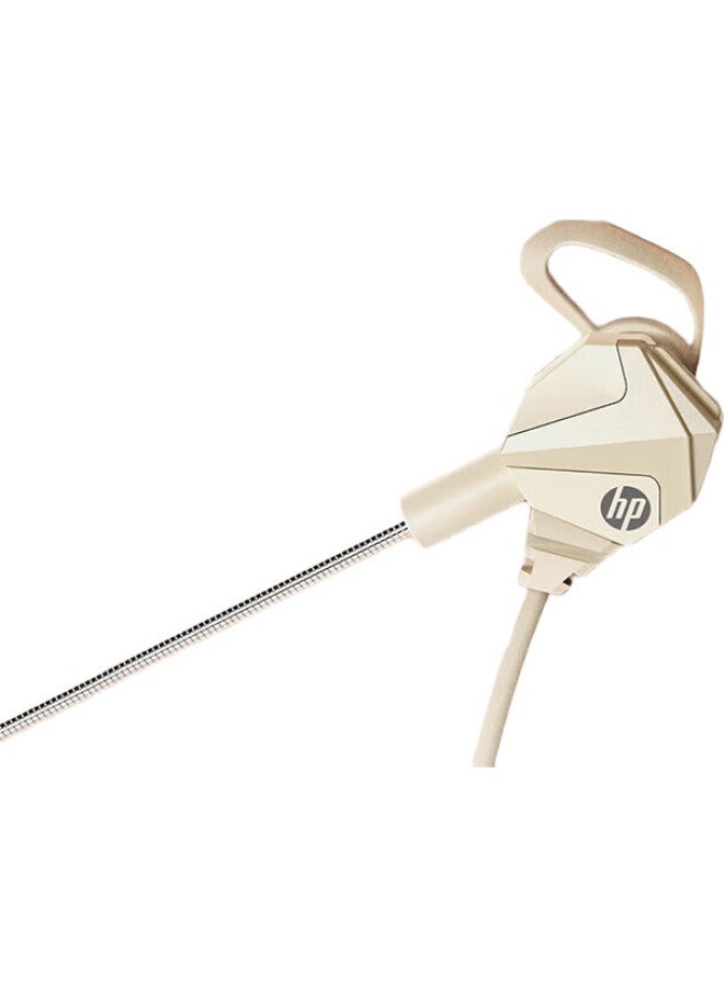 Hp Wired In-Ear Gaming Headset With Detachable Microphone, Noise-Cancelling Microphone, For Mobile Phones And Computers, E-Sports Gaming, Pubg, 3.5Mm Interface, White - Image 2