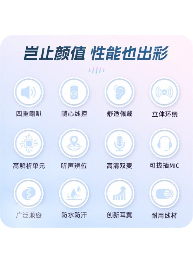 Hp Wired In-Ear Gaming Headset With Detachable Microphone, Noise-Cancelling Microphone, For Mobile Phones And Computers, E-Sports Gaming, Pubg, 3.5Mm Interface, White - Image 1