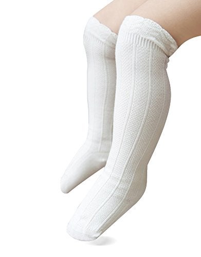 EPEIUS 3 Pair Pack Baby Girls Boys No Seam White Uniform Knee High Socks Tube Ruffled Stockings Infants and Toddlers for 12-36 Months,White - Image 3