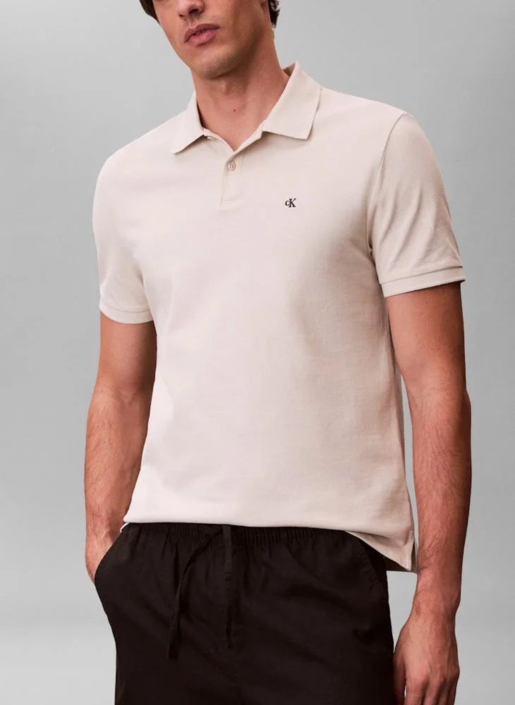 Calvin Klein Jeans  Monogram Embroidery Polo for Men | Best Price UAE
