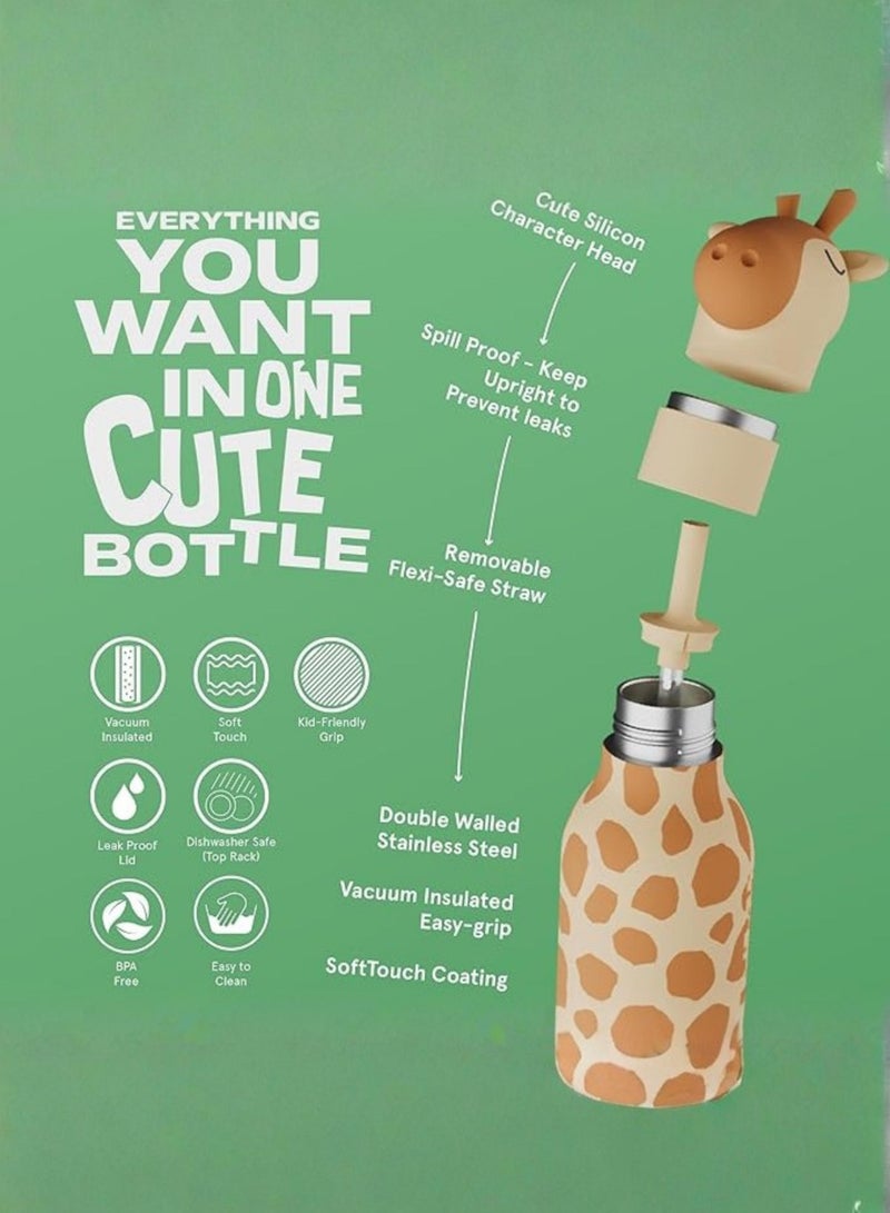 asobu Giraffe with Brush Bestie Animal Bottle - Image 3