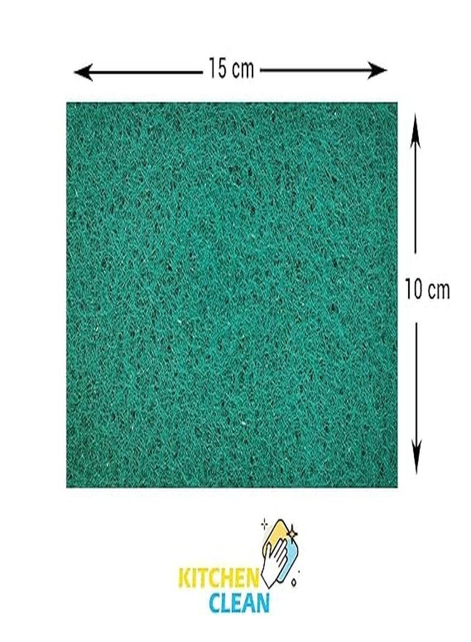 Kitchen Clean ™ 10 Pcs Large Kitchen Scrub Pads | Dish wash Scrubber | Non Scratch - Durable - Long skrab Lasting | Clean Shine Brite Utensils (Green, Large 4x6 inch, Pack of 10 Pcs) - Image 2