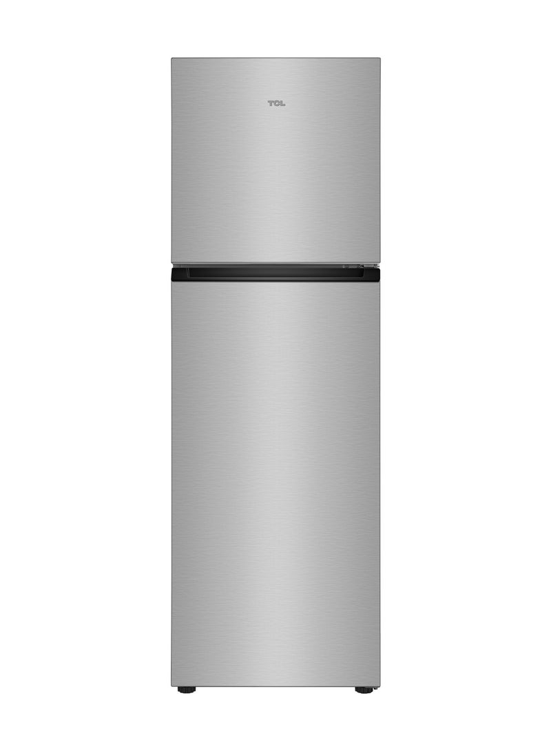 TCL 324 Liters Double Door Top Mount Refrigerator, Total No Frost Fridge & Freezer With Powerful Interior LED Light and Large Crisper Drawer with Humidity Control 324 L P324TMN Inox - Image 1