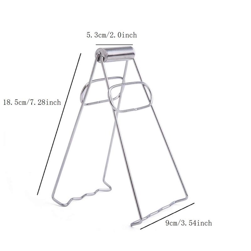 OLIREXD Universal Kitchen Stainless Steel Plate Lifter, Folding Hot Dish Plate Bowl Clip Plate Retriever Tongs - Image 2