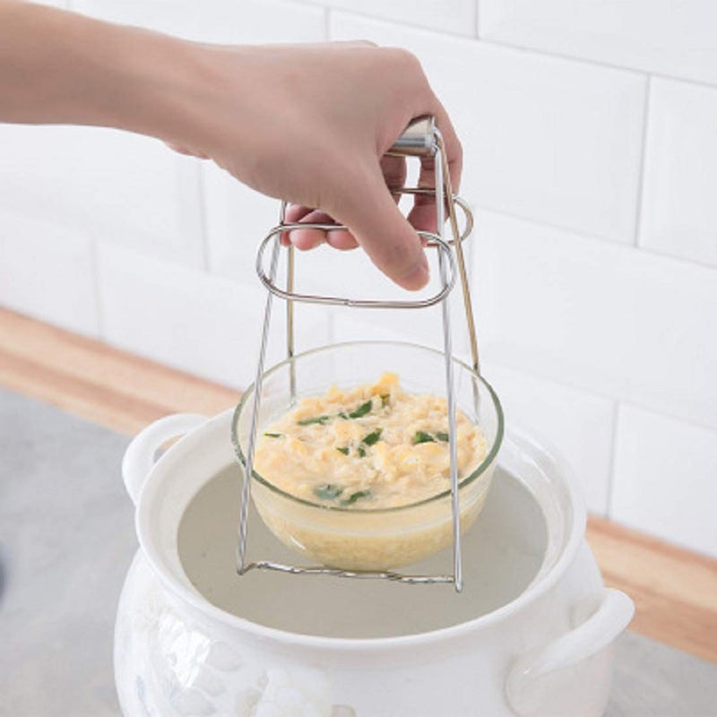 OLIREXD Universal Kitchen Stainless Steel Plate Lifter, Folding Hot Dish Plate Bowl Clip Plate Retriever Tongs - Image 5