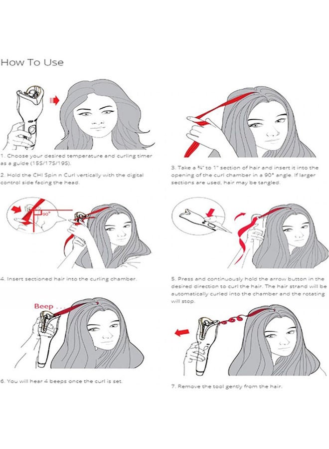 Hair Curler Rotating Crimper White 32x5cm - Image 5