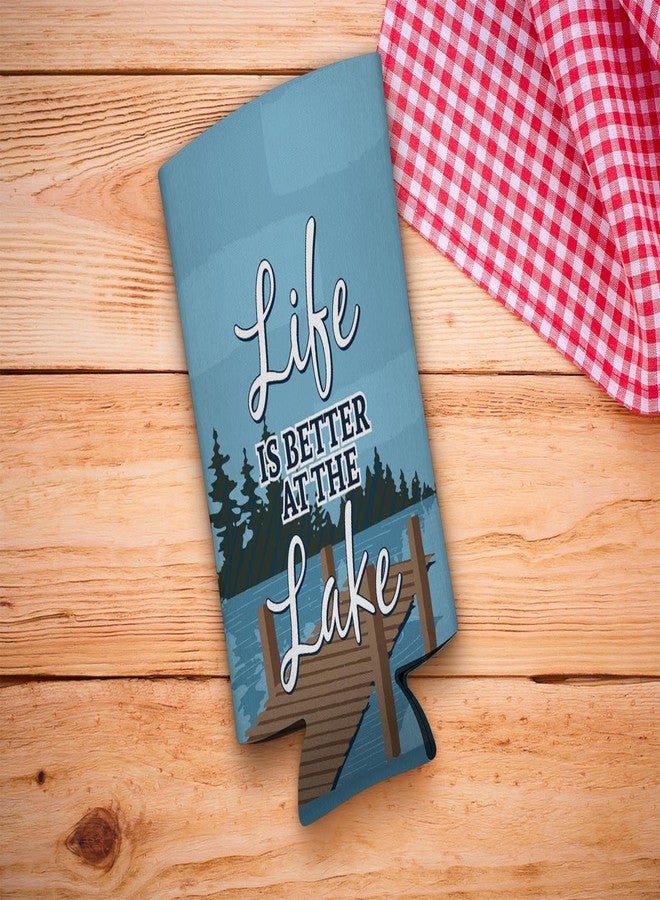 ThisWear Lake Theme Decor Life is Better at the Lake 6-Pack Ultra Slim Can Drink Sleeves - Image 2