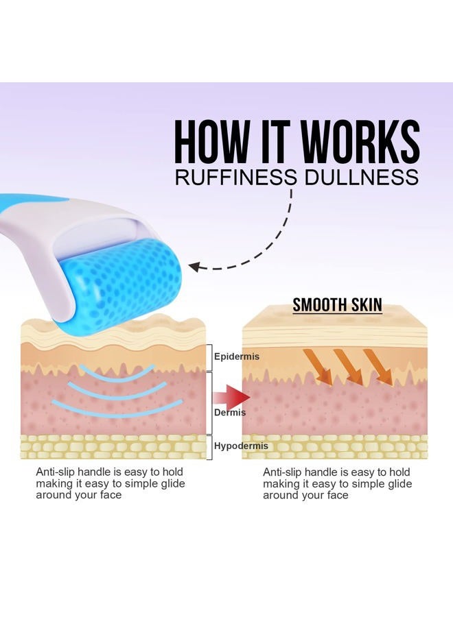 Teenitor Blue Ice Roller for Face, Ice Face Roller, Face Massager Tool, Puffiness Migraine Pain Relief and Minor Injury, Face Roller Skin Care - Image 3