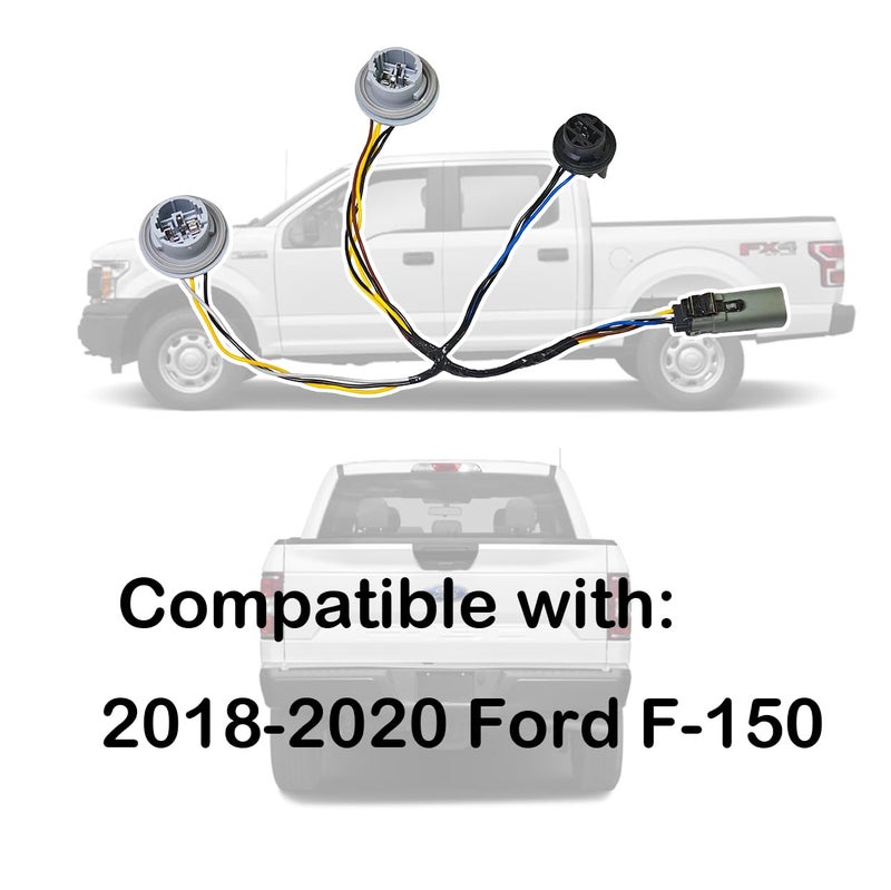 TVM TRAVERMAN Tail Light Rear Lamp Socket and Wiring Harness JL3Z-13412-A Tail Light Wiring Harness Compatible with 2018-2020 Ford F-150 - Image 2