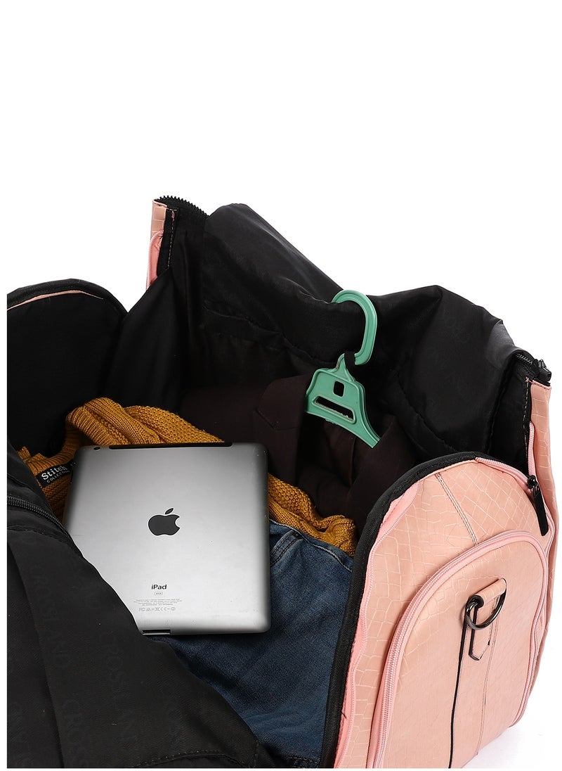 Crossland CROSSLAND Multifunctional Convertible Garment Duffel Bag Suit Storage Bag With Shoe Pouch Large Capacity Carry On Luggage For Travel -Cashmere  - Image 4