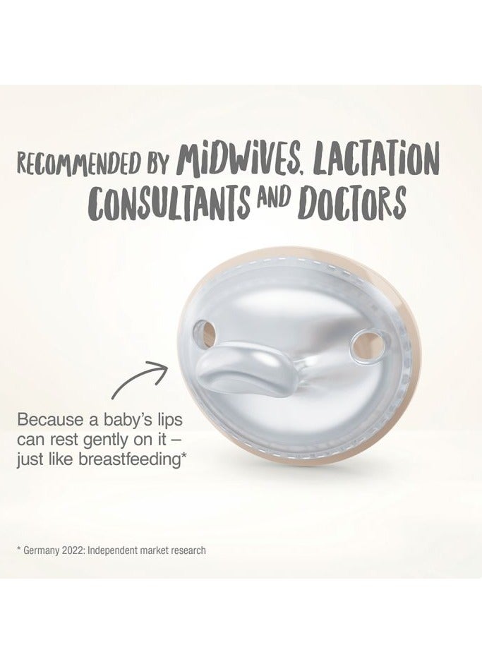 NUK Pacifiers | 2-Pack Soothers  | BPA-Free Silicone Pacifiers  |  Sleep Anti-Flatulence  |  Baby Teething Toy  | Baby  0-9M  | Red  beige - Image 5