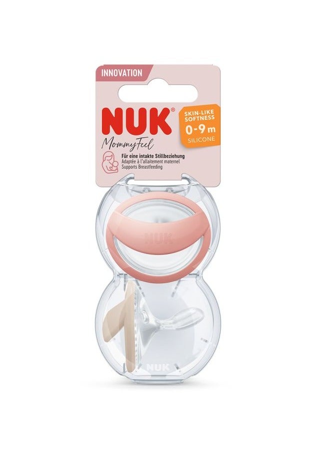NUK Pacifiers | 2-Pack Soothers  | BPA-Free Silicone Pacifiers  |  Sleep Anti-Flatulence  |  Baby Teething Toy  | Baby  0-9M  | Red  beige - Image 2