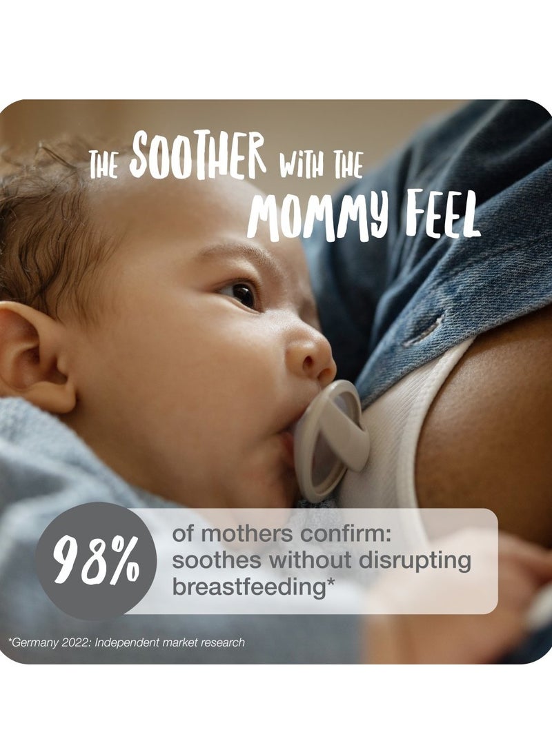 NUK Pacifiers | 2-Pack Soothers  | BPA-Free Silicone Pacifiers  |  Sleep Anti-Flatulence  |  Baby Teething Toy  | Baby  0-9M  | Red  beige - Image 3