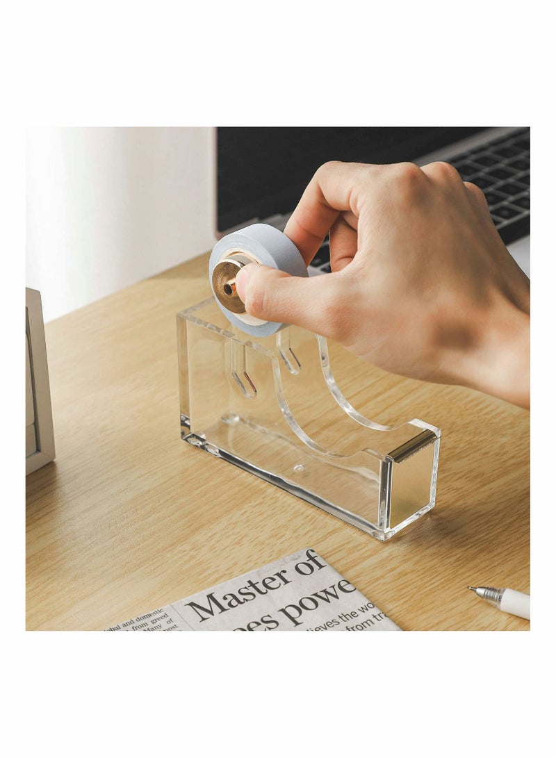 KASTWAVE Acrylic Tape Dispenser Tape Dispenser Seat Desktop Tape Cutter Non- Skid Base for Home Office - Image 5
