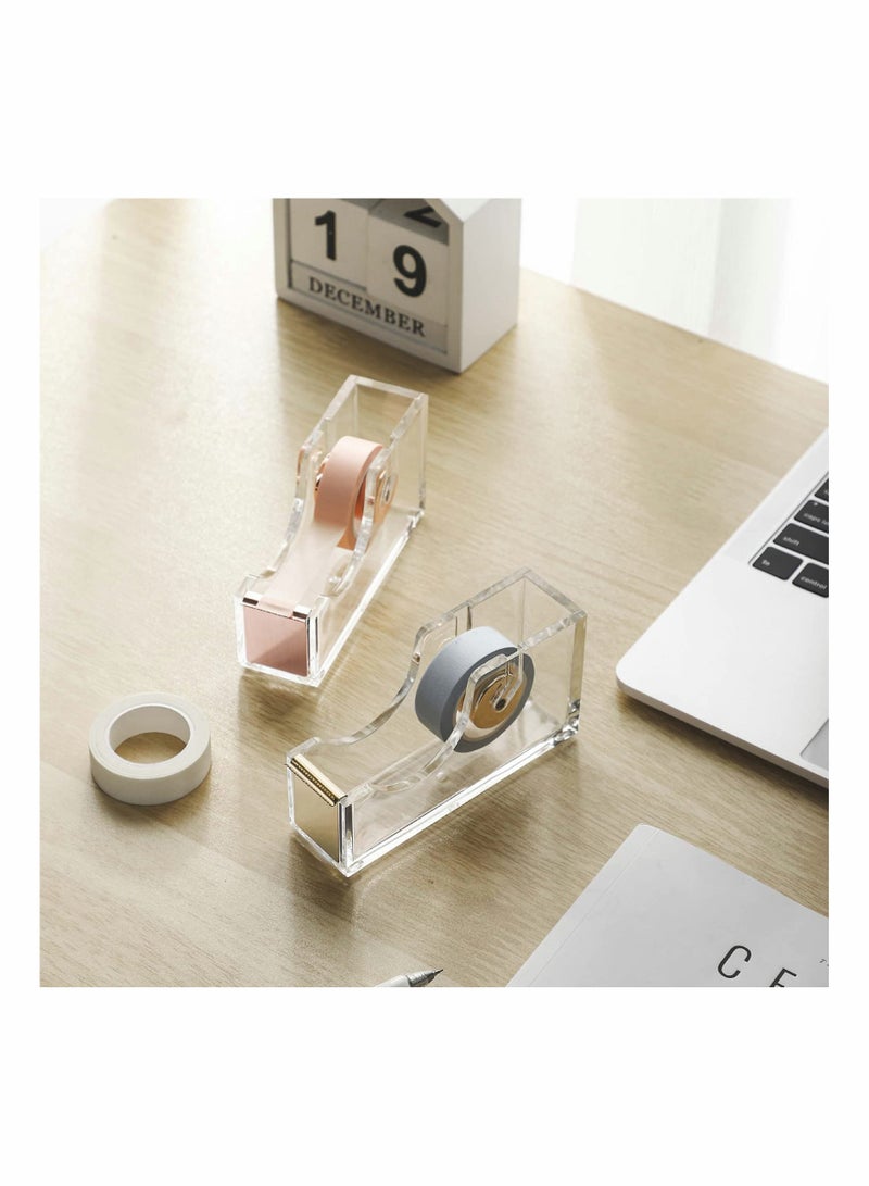 KASTWAVE Acrylic Tape Dispenser Tape Dispenser Seat Desktop Tape Cutter Non- Skid Base for Home Office - Image 4