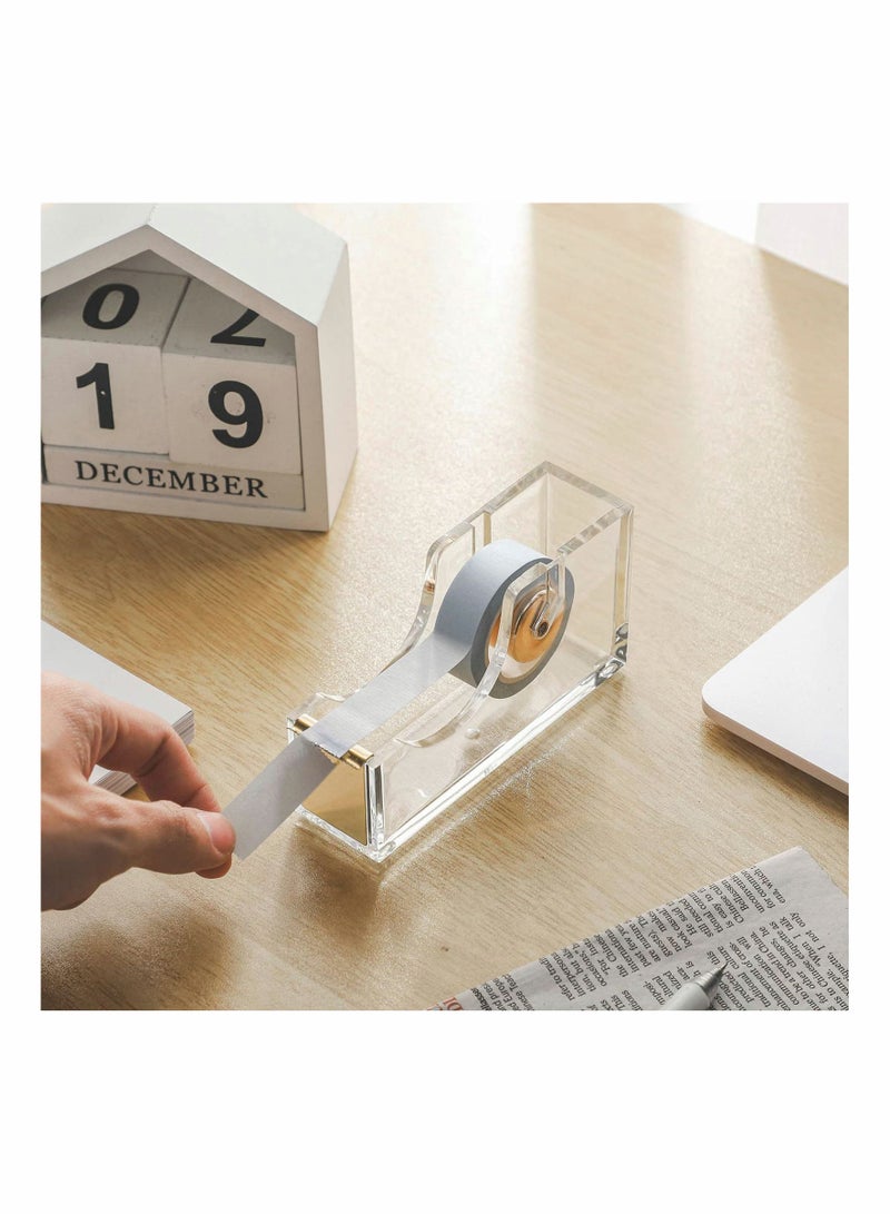 KASTWAVE Acrylic Tape Dispenser Tape Dispenser Seat Desktop Tape Cutter Non- Skid Base for Home Office - Image 3