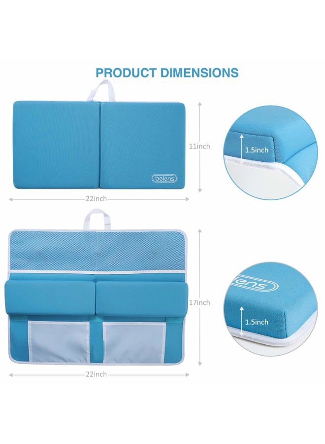 beiens Bath Kneeler with Elbow Rest Set, 3.8cm Thick Quickly Dry Kneeling Pad and Elbow Support for Knee & Arm Support Large Bathtub Kneeling Mat with Toy Organiser for Happy Baby Bathing Time (Blue) - Image 5