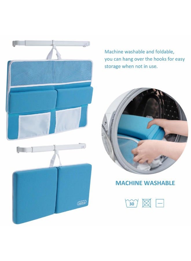 beiens Bath Kneeler with Elbow Rest Set, 3.8cm Thick Quickly Dry Kneeling Pad and Elbow Support for Knee & Arm Support Large Bathtub Kneeling Mat with Toy Organiser for Happy Baby Bathing Time (Blue) - Image 4