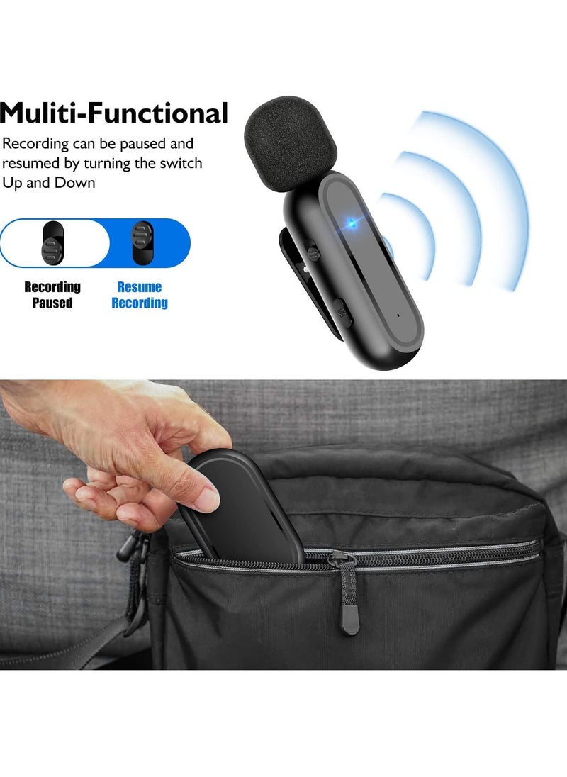 Y&D Wireless Lavalier Microphone 2 Pack for iPhone iPad 7H Clip-on Lapel Microphone Video Recording Vlogging YouTube Interview with Charging Case 3 Mode Denoise 70ft  - Image 5