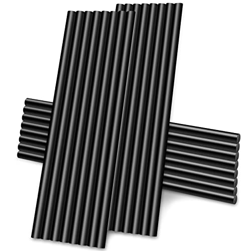 Manarty Black Hot Glue Sticks, 24PCS Mini Size 0.27" Dia x 8" Long Hot Melt Glue Stick Colored, All Temperature Adhesive EVA Glue Sticks for Repairing Sealing Stamp DIY Art Craft Decoration - Image 1