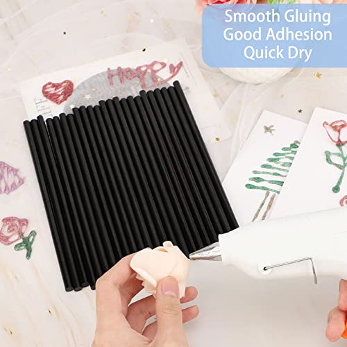 Manarty Black Hot Glue Sticks, 24PCS Mini Size 0.27" Dia x 8" Long Hot Melt Glue Stick Colored, All Temperature Adhesive EVA Glue Sticks for Repairing Sealing Stamp DIY Art Craft Decoration - Image 4